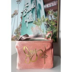 OneDesign Home Blush Pink Joy Holiday Crushed Velvet Storage Gift Basket 9x7